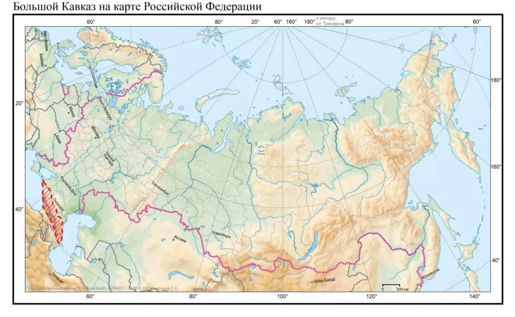 Большой Кавказ (Россия) карта