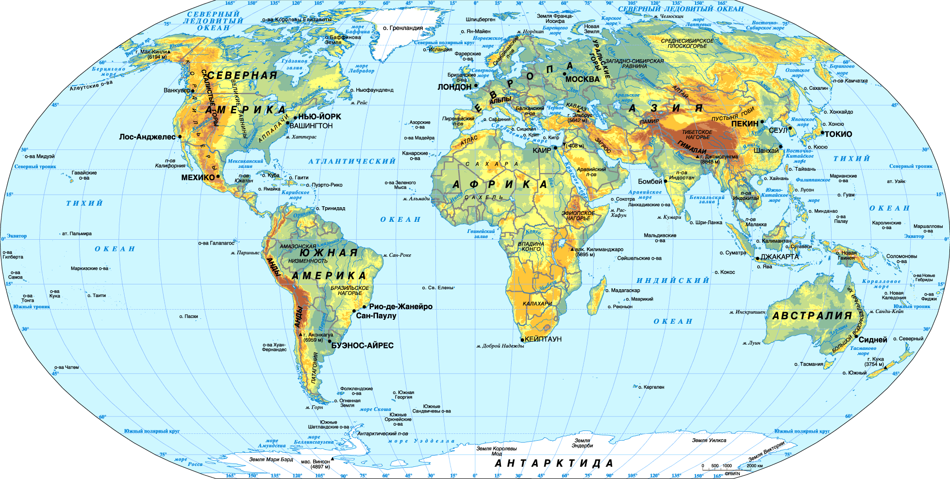 Названия и коды стран мира в таблице