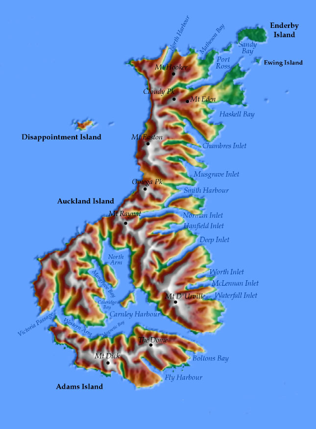 Острова Окленд Острова Антарктики И Субантарктики